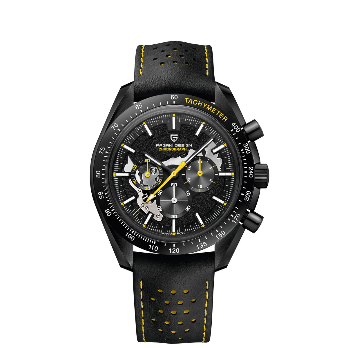 PAGANI DESIGN 2025 New Moon Dark Men's Watches Luxury Quartz Watch Men Skeleton Sport Chronograph AR Sapphire glass Wrist Watch