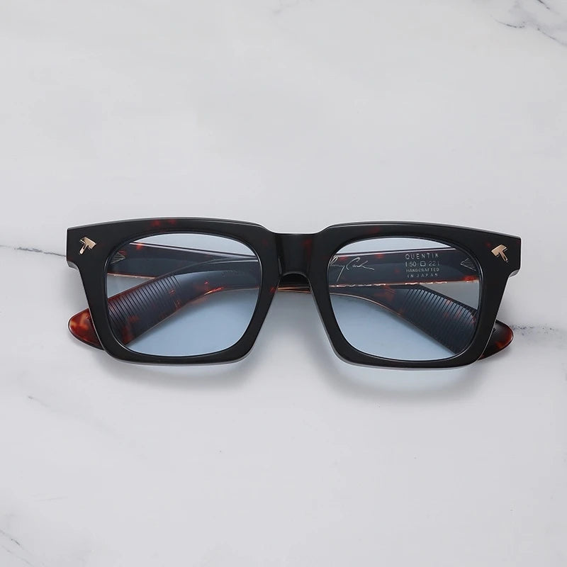 Japan Hand Made Thick Acetate Man Sunglasses  QUENTIN Sun Glasses Outdoor Square Fishing Driving Gafas Lentes De Sol Hombre
