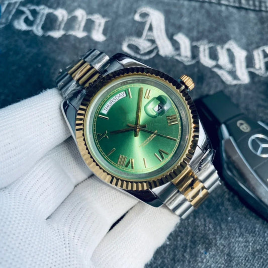 2025 New Luxury Rose Gold Men's Automatic Watch Mechanical Watch AR Sapphire Glass Date Watch Men's