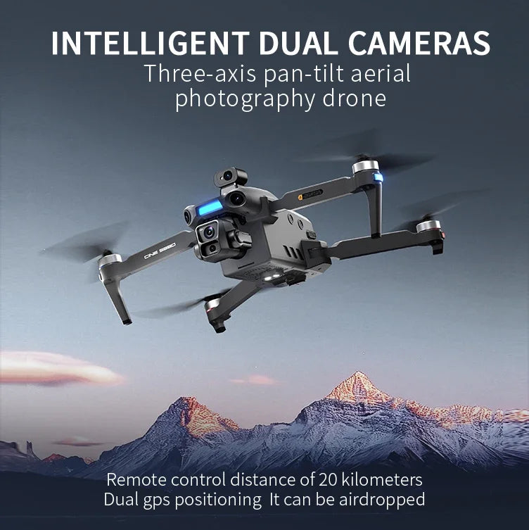 S880 PRO GPS Drone Three axis gimbal 2KM 4K Professional Dual Camera 360° Laser Obstacle Avoidance Brushless RC Quadcopter Toys