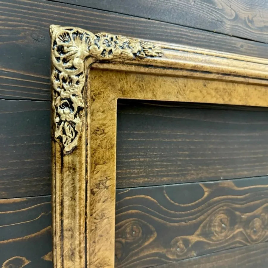3243 50 55 Inch Handmade Wood Orname Frame with Marble Gold Finish Designed Specifically for Samsung The Frame TV and The Frame