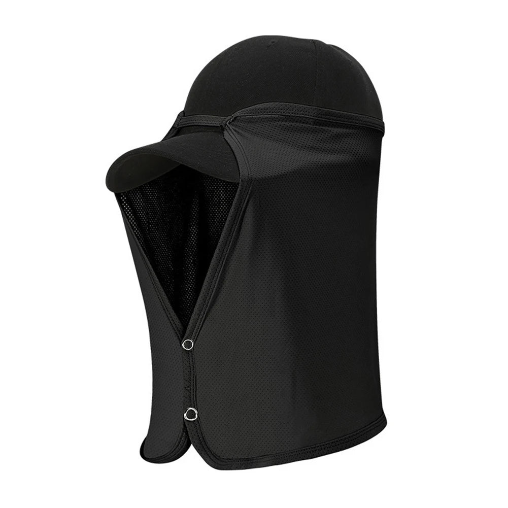 Unisex Ice Silk Fisherman Hat Solid Color Sun Protection Face Neck Cover Quick-Drying Mountaineering Cap Fishing Cap