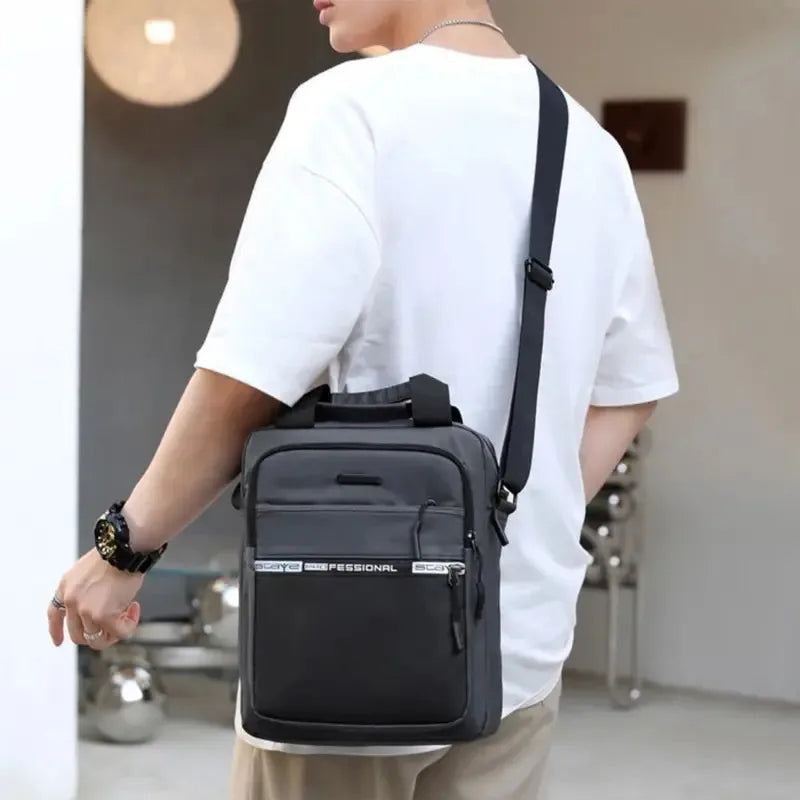 Men's Business Shoulder Bag Fashion Casual Solid Color Chest Bag Large Capacity High Quality Crossbody Bag Multifunctional Bag