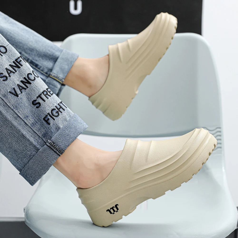 Summer Chef Shoes Thickened Work Loafers Non-slip Warm Lined Fishing Shoes Waterproof Unisex Garden Shoes for Men Women