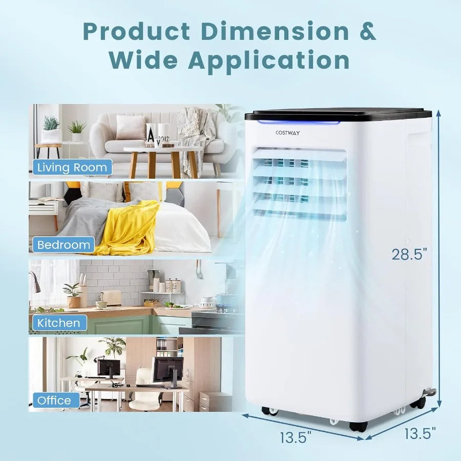 Portable Air Conditioners 10000 BTU Portable AC Unit for Room up to 400 Sq.Ft with Cool Fan Dry Sleep Mode Timer Remote Control