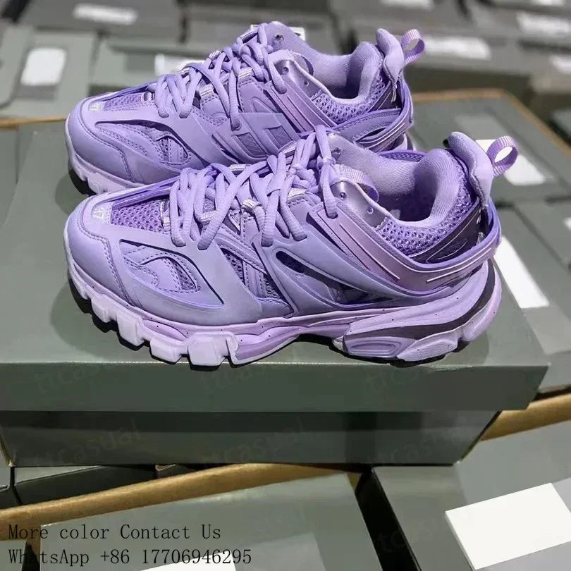 Designer Tracks 3 3.0 Men Women Casual Shoes Paris Triples White Black Pink Grey Beige Sneakers Brand 18ss Tess.S. Gomma