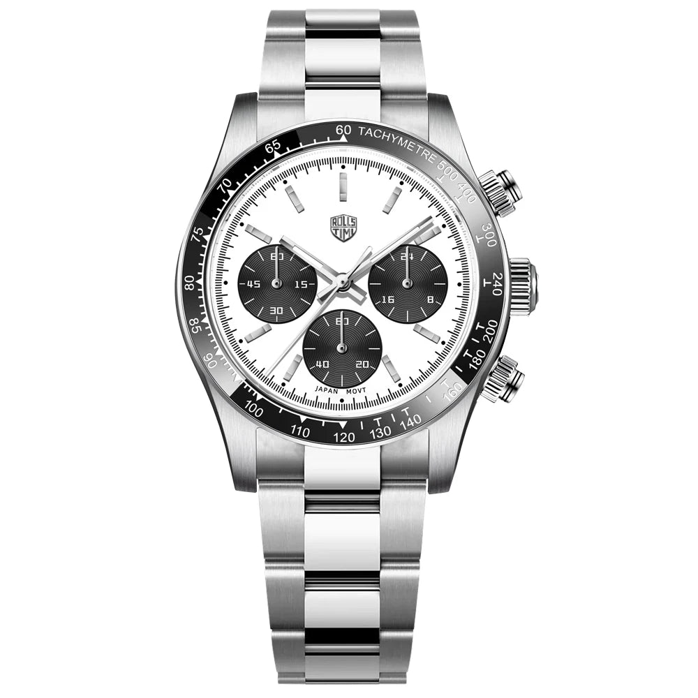 2025 New RollsTimi Men's Watches Luxury Quartz Chronograph Watch For Men Speed Wristwatches Ceramic Bezel AR Sapphire Waterproof