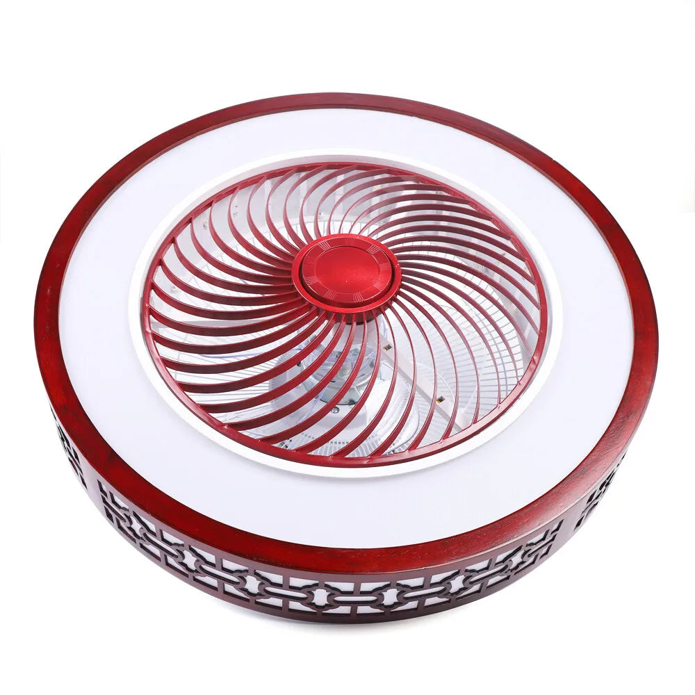 22" LED Ceiling Fan Light Chandelier Fan Lamp w/Remote Control Semi Flush Mount