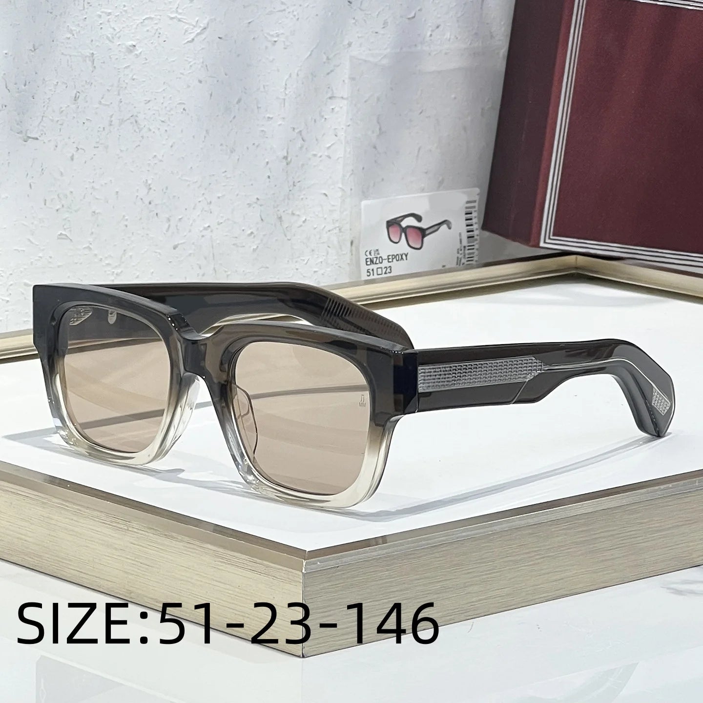 JMM ENZO EPOXY Luxury Handmade Sunglasses UV400 Classic Fashion High-Quality Outdoor Holiday Sun Glasses  Man And Woman