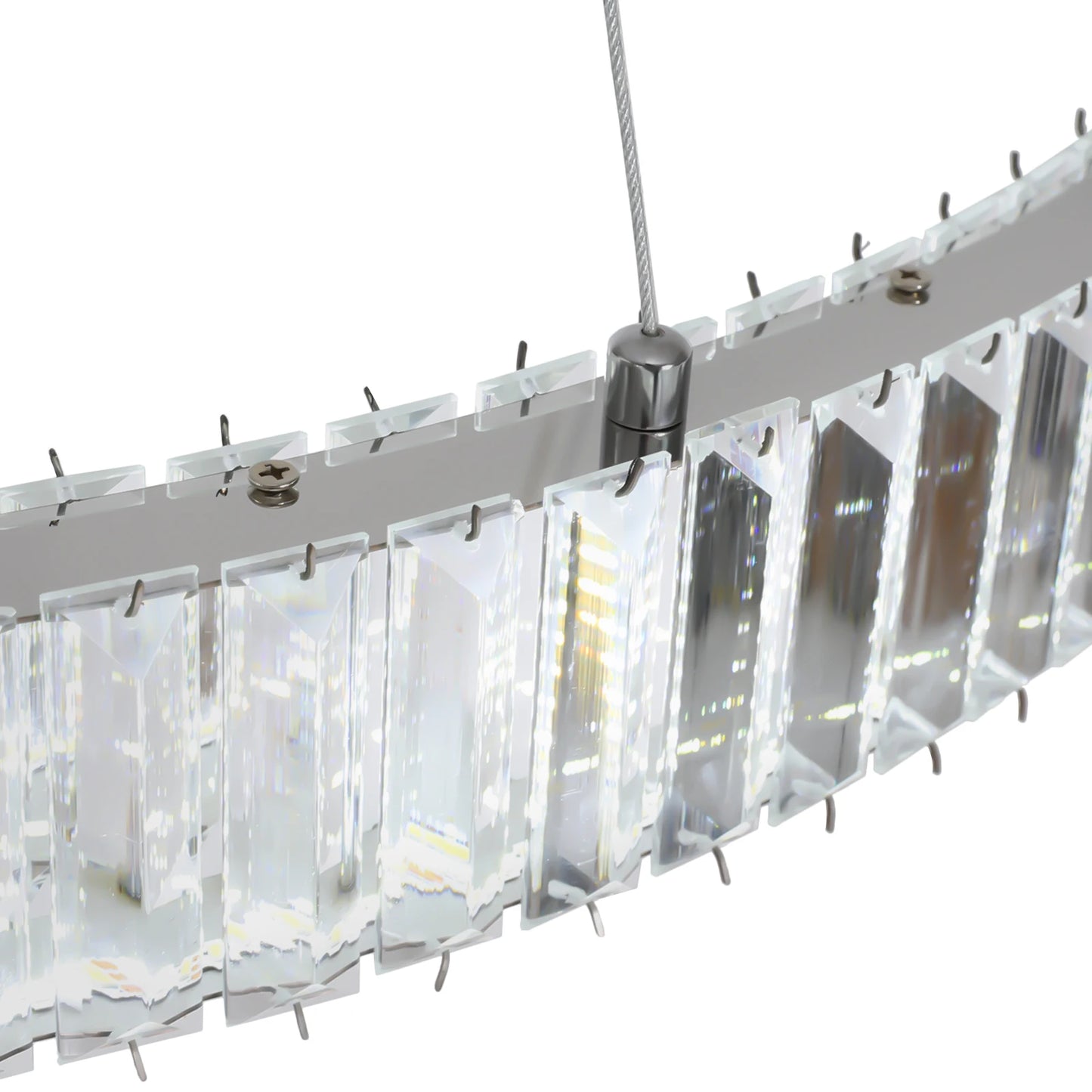 95W 31.5inch Modern Crystal Stair Chandelier Lights Indoor Lighting LED Ceiling Lamp Hanging Light for Living Room Indoor