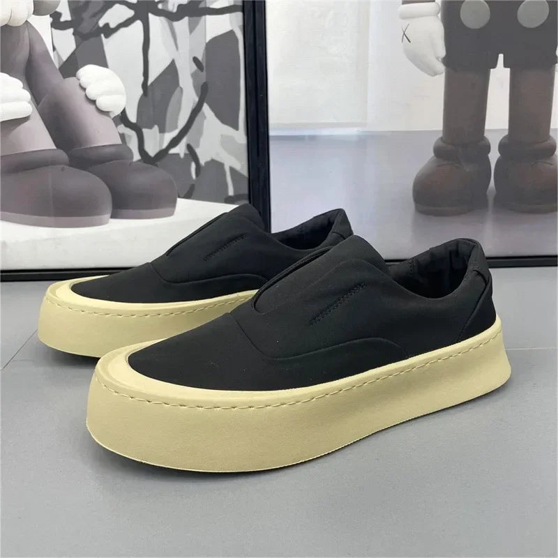 Men's Shoes 2025 New Solid color Fashion Casual Shoes Flat bottom Breathable Walking Shoes Comfortable Loafers Platform Sneakers