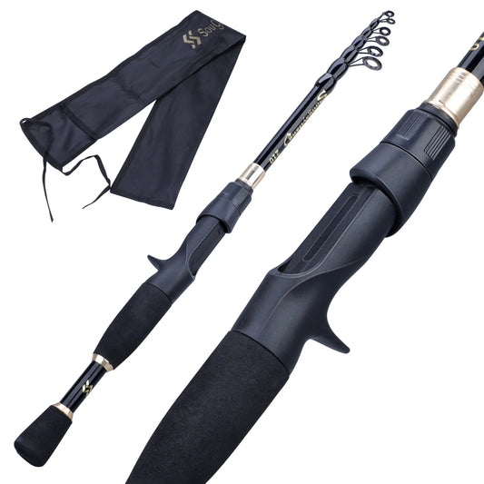 Sougayilang Telescopic Fishing Rod 1.8-2.4m Ultralight Weight Carbon Fiber Portable Spinning Casting Rod Fishing Tackle Fishing
