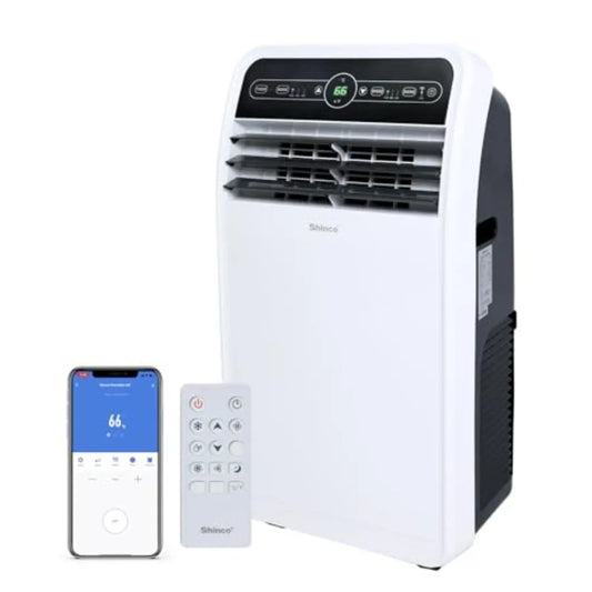 10000 BTU Portable Air Conditioner with Builtin Cooling Dehumidifying and Fan Modes for Rooms up to 300 sq.ft Remote Control Wi