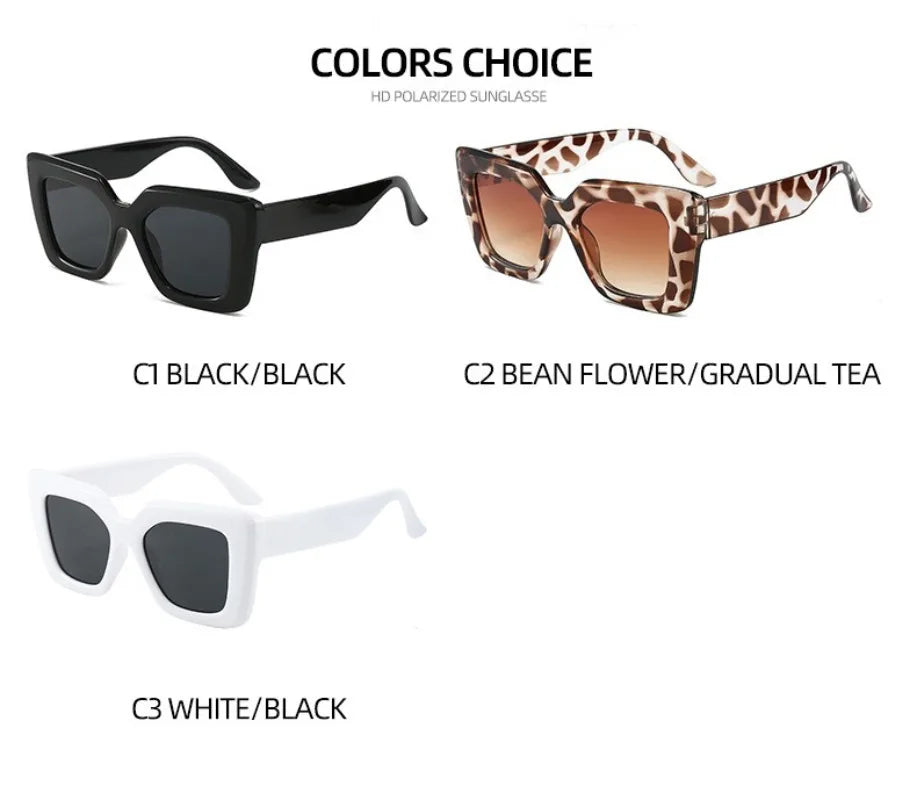 New Fashion Square Women Luxury Sunglasses Retro Designer Men Trending Leopard Blue Green Sun Glasses Shades UV400 Glasses