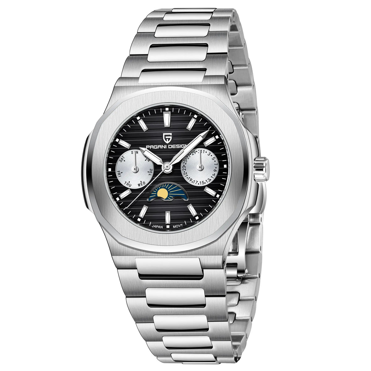 2024 New PAGANI DESIGN Men's Watches Moon Phase Quartz Watch For Men Automatic Wristwatch Sapphire Mirror Waterproof Clock Gift