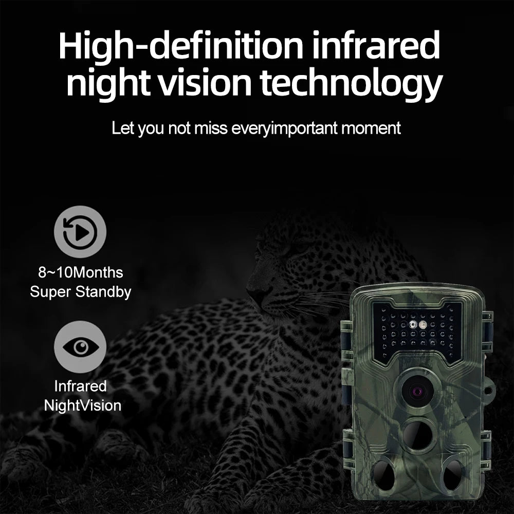 Hunting Trail Camera 36MP 1080P Night Vision Wildlife Camera With Motion Activated Outdoor Trail Cam Trigger Wildlife Scouting