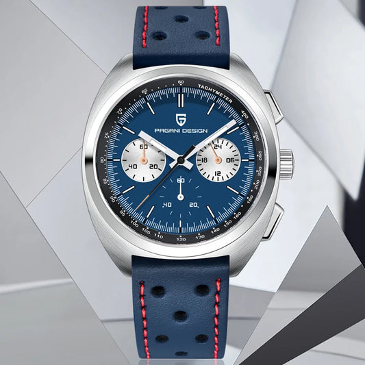 PAGANI DESIGN 2026 Retro Luxury Men's Watches Sports Chronograph VK63 Quartz Watch For Men AR Sapphire Waterproof Leather Clock