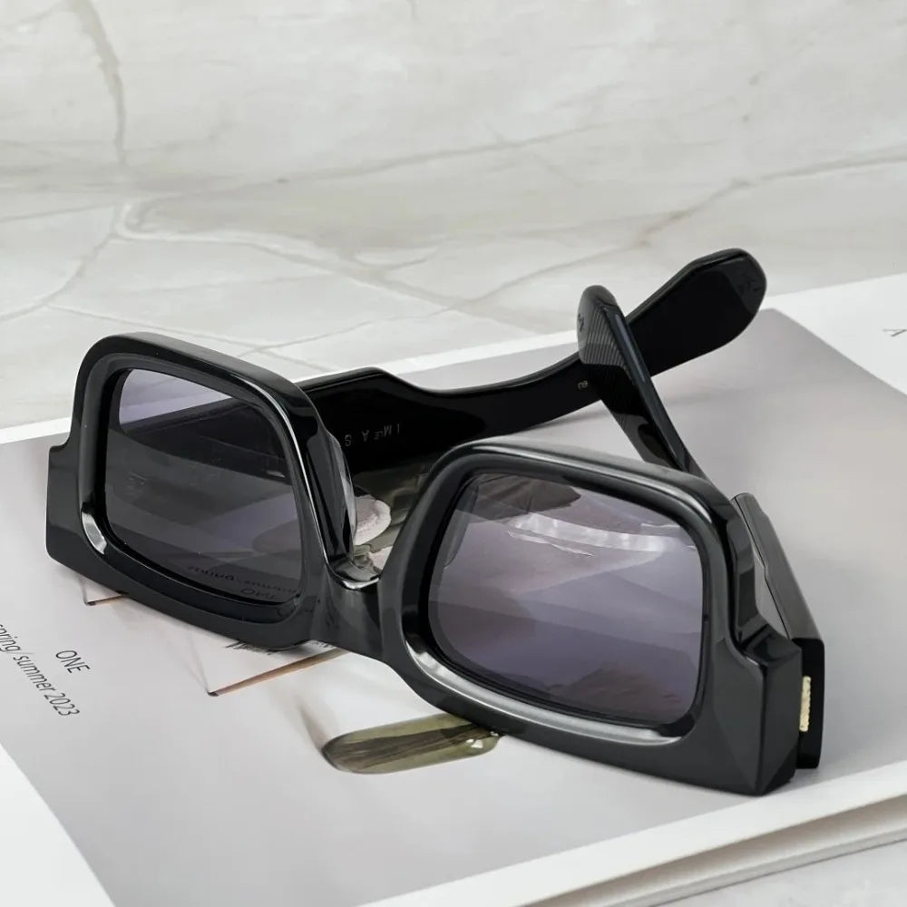 2025 Ins ASCARI Thick Acetate Sunglasses Men Classical Small Face Japan Handcrafted Designer UV400 Polarized Eyewear with Case