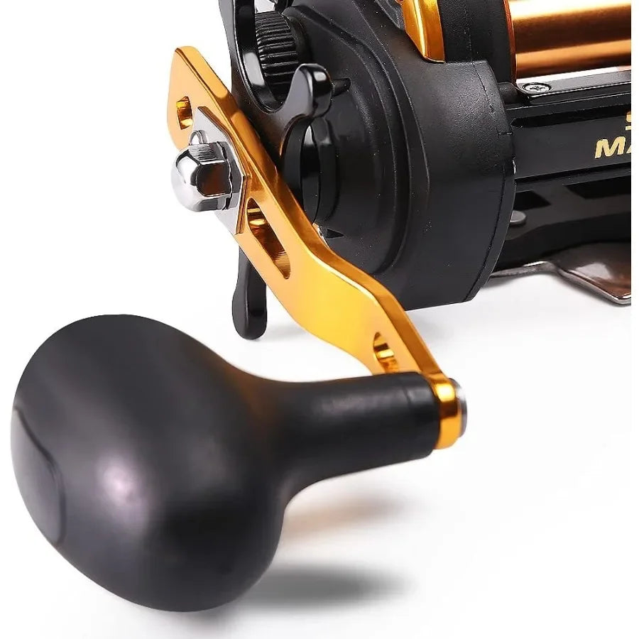 Conventional Reel Trolling Fishing Reel Powerful Drag Fishing Reel for Saltwater Big Game Fishing in Deep Sea Environments with