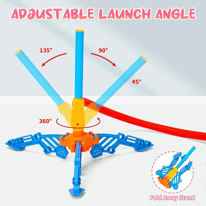 Toy Rocket Launcher for Kids, Foam Rocket & Air Launch Pad, Fun Outdoor Activitie Sport Game for Children