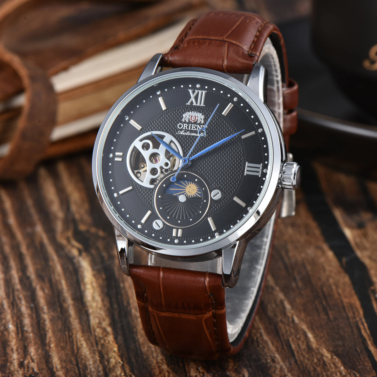 Orient Sport Automatic Mechanical Unisex Watch Full Function World Time Leather Strap