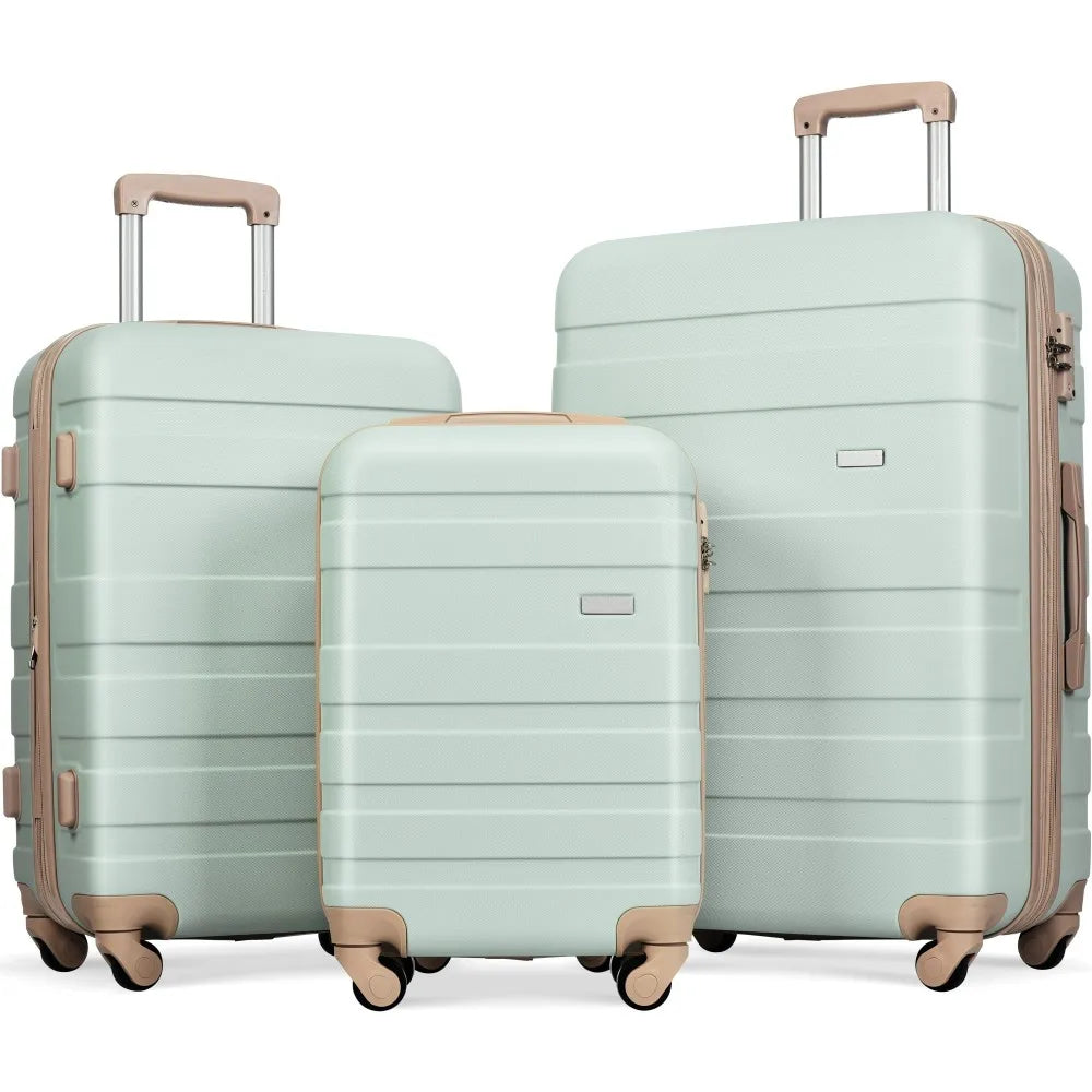 Luggage Sets New Model ABS Hardshell 3pcs Clearance Luggage Hardside Lightweight Durable Suitcase Sets Spinner Wheels Suitcase