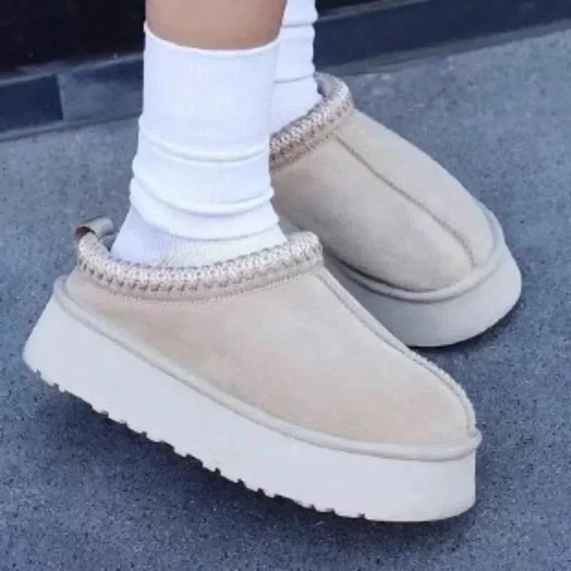 2025 New Women's Fur Slippers Dress Thick-soled Shoes Short Plush Comfortable Women's Cotton Shoes Designer Winter Snow Boots