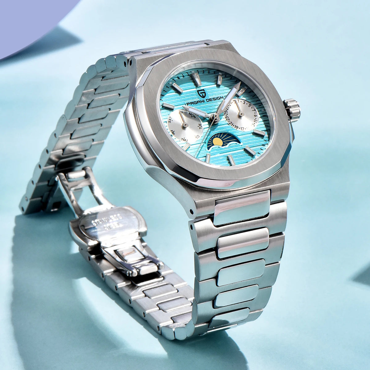 2024 New PAGANI DESIGN Men's Watches Moon Phase Quartz Watch For Men Automatic Wristwatch Sapphire Mirror Waterproof Clock Gift