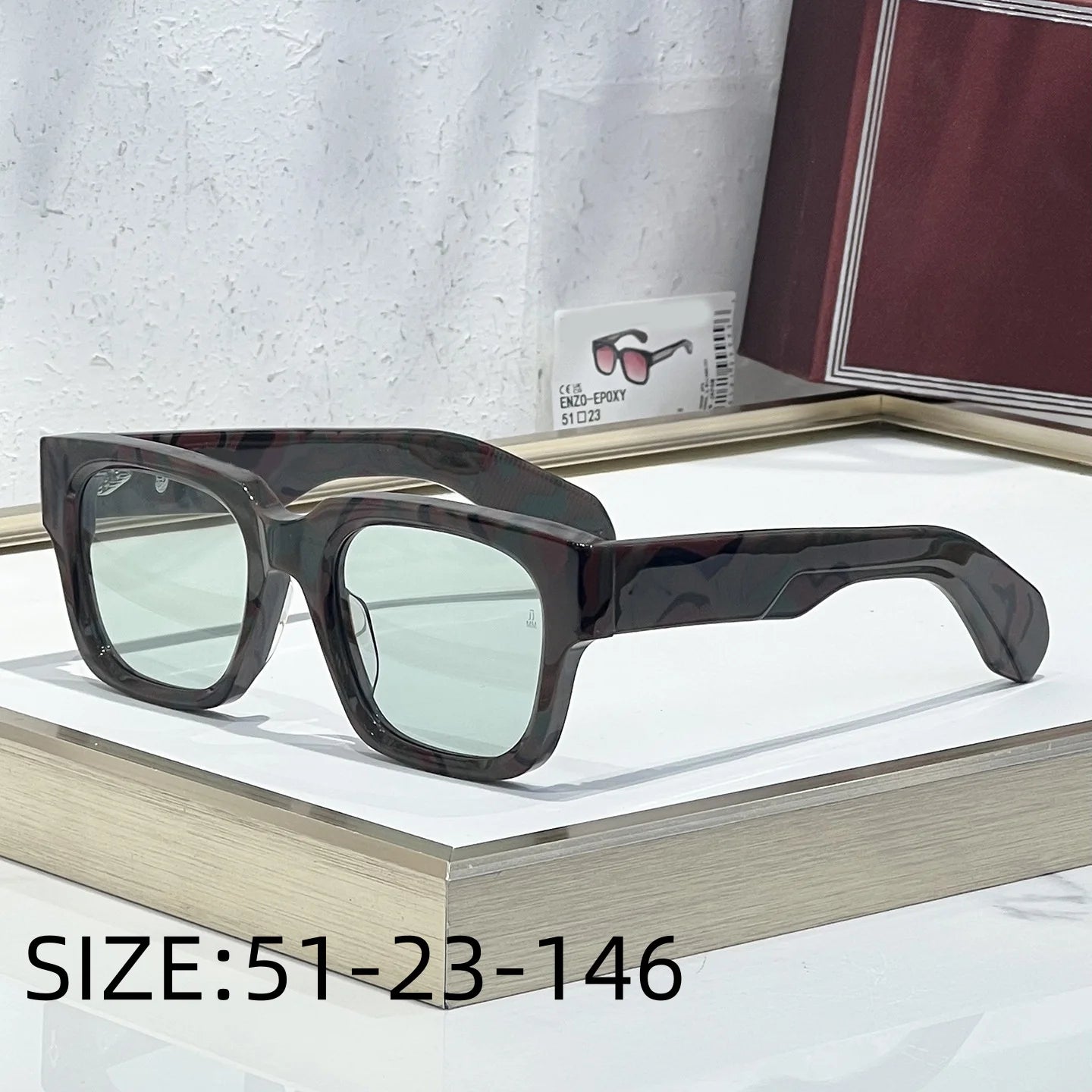 JMM ENZO EPOXY Luxury Handmade Sunglasses UV400 Classic Fashion High-Quality Outdoor Holiday Sun Glasses  Man And Woman