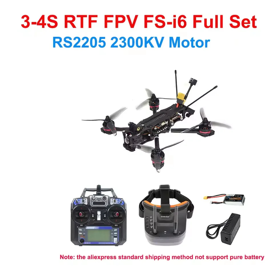 RTF XY-5 220mm FPV Racing Drone 3-4S with RS2205 2300KV Motor F4 V2 Flight Control Micro Camera 51466 Propeller Quadcopter