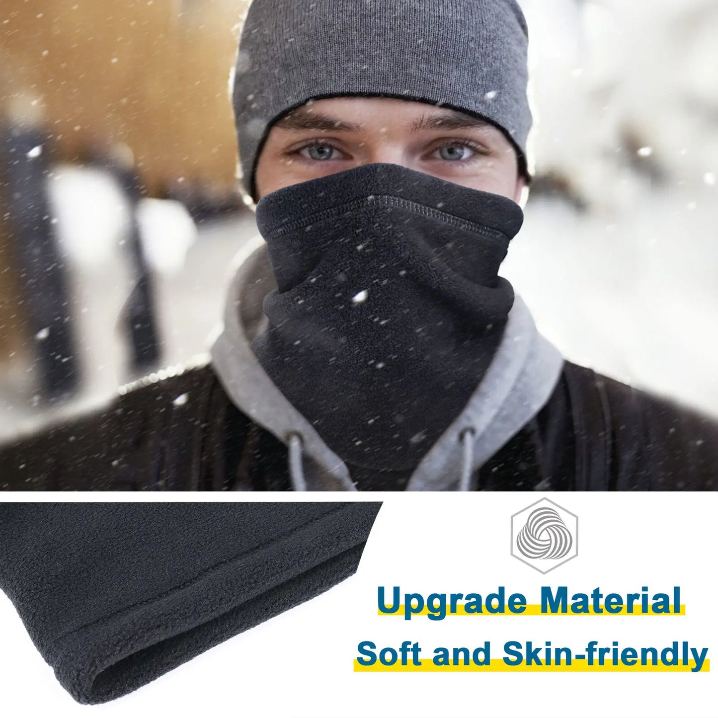 Winter Fleece Neck Warm Scarf Windproof Balaclava Ski Face Mask for Cold Weather Motorcycle Cycling Thermal