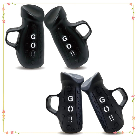 Black dumbbell set includes 1lb and 0.5lb weights, ideal for warm-ups, physical therapy and gentle exercises