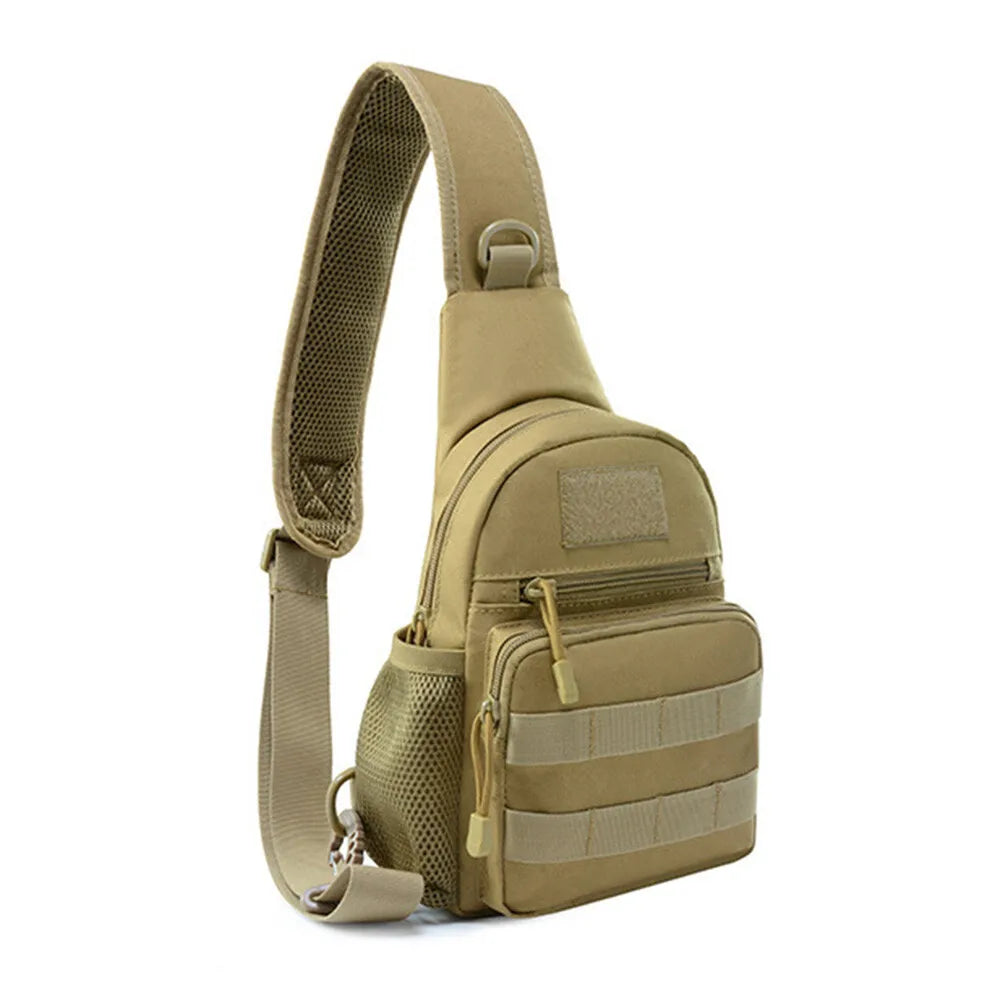 Men‘’s Backpack Molle Tactical Sling Chest Bag Travel Crossbody Bag Pack Messenger Sling Shoulder Bag Water Bottle Holder Bag