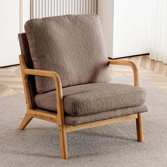 Mid Century Modern Accent Chairs for Living Room, 23” Wide Comfy Chair for Bedroom, Small Cozy Sherpa Reading Chairs for Adults,