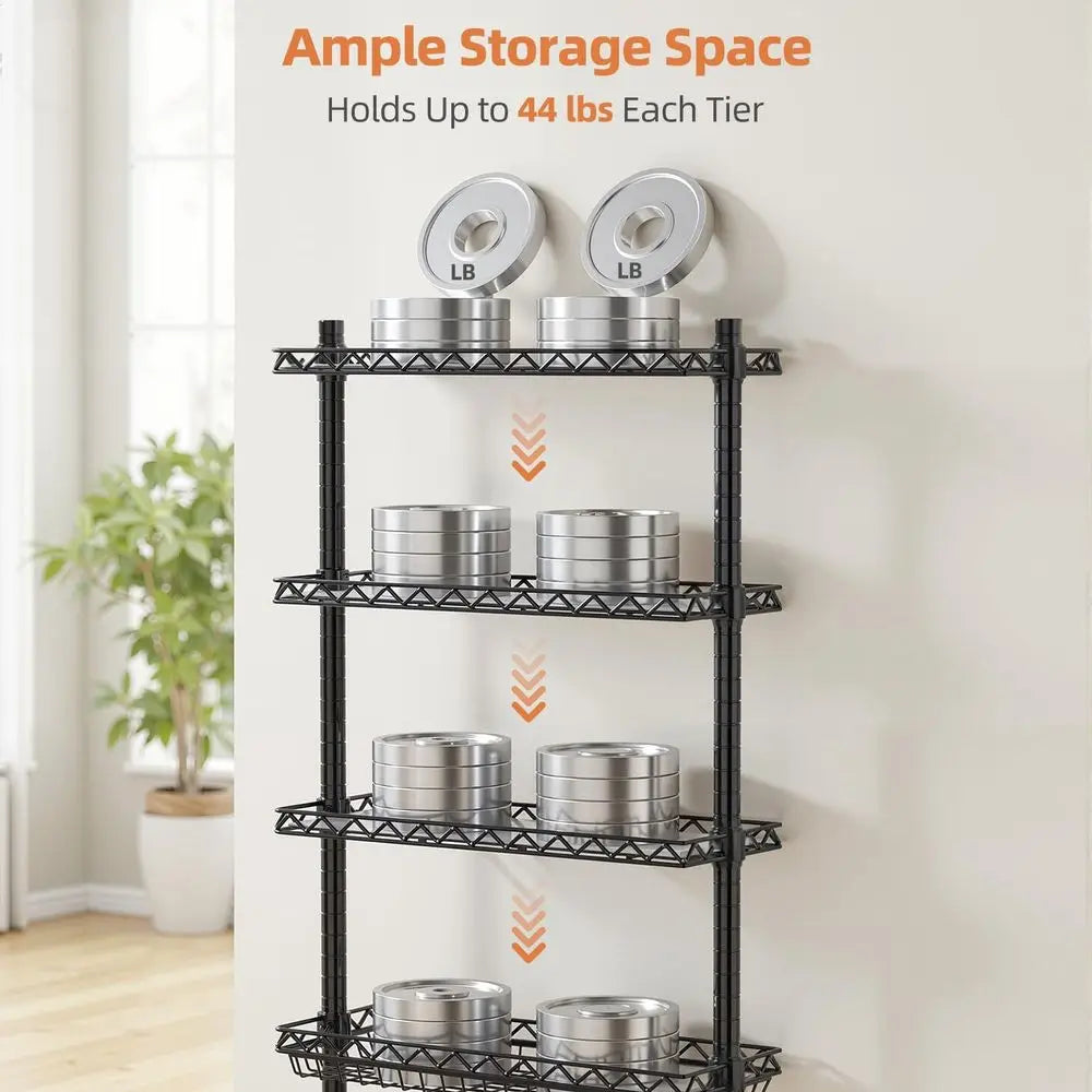 Space-Saving 4-Tier Metal Over-the-Toilet Storage Rack with Adjustable Shelves for Small Bathrooms, Black