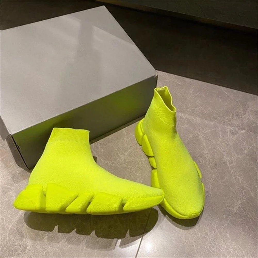 Hot Black High Top Women Socks Shoes Sneakers Breathable Couples Casual Sports Shoes Comfy Platform Sock Sneakers Men