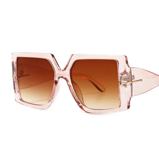 Vintage Square Sunglasses Woman Fashion Brand Oversized Shades Gradient Sun Glasses For Female Big Frame Mirror Designer