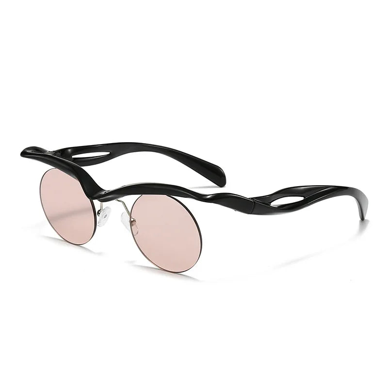 Sunglasses For Men Women Designer Fashion Special-shaped Eyewear Trendy Female Round Rimless Outdoor Accessory Glasses