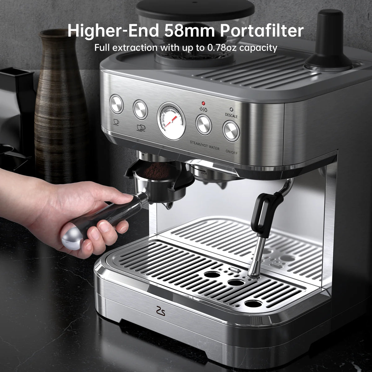 20 BarEspresso Machine Semi Automatic Espresso Maker with Grinder Latte and Cappuccino Espresso Coffe Machine w/Automatic Milk