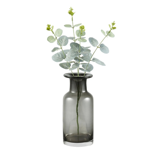 8 Inches Smoked Black Indoor Glass Vase