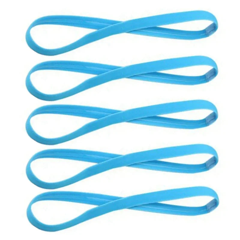 5Pcs Candy Color Women Men Yoga Hair Bands Sports Headband Girls Sport Anti-slip Elastic Rubber Sweatband Football Running