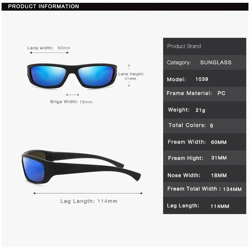 Fashion Polarization Outdoor Sport Sunglasses Men Women Retro Fishing Glasses Men Tourism Sunshade Sun Protection Eyewear UV400