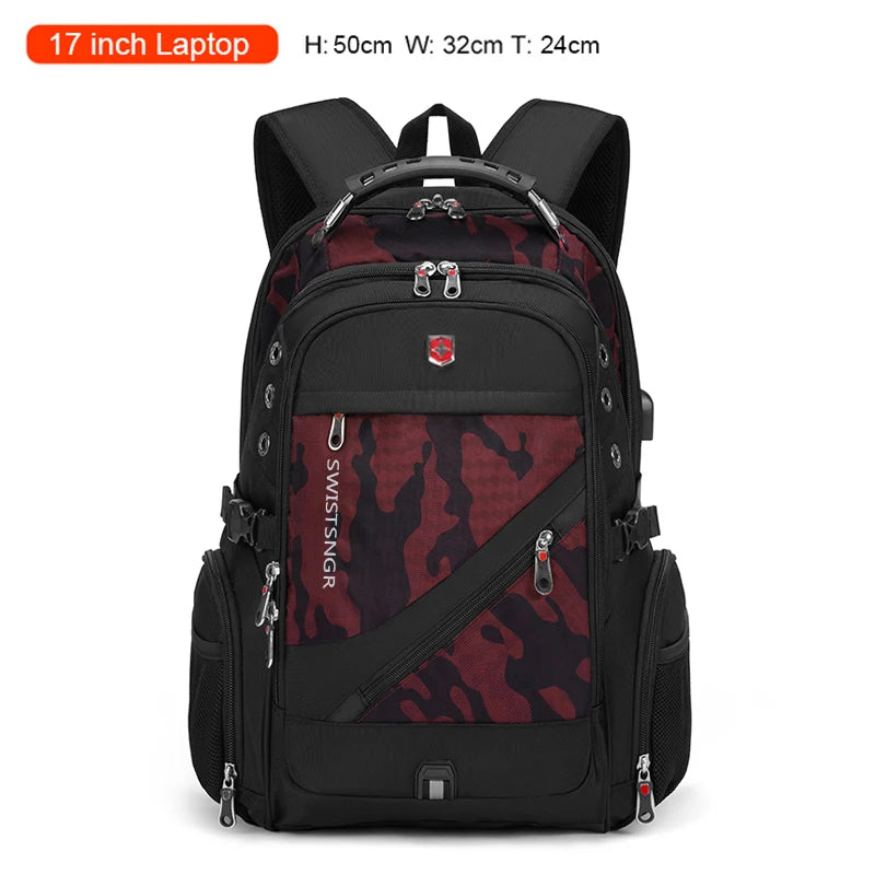 Brand Men's Backpack Anti-theft Waterproof 17inch Laptop Backpacks USB Charging Business Travel Backpack School Bag Male Mochila