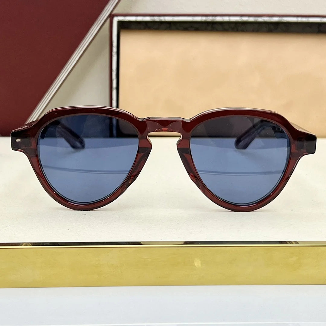 HATFIELD Oval Acetate Sunglasses Vintage Retro UV400 Eyewear for Men and Women Fashion Outdoor Shades