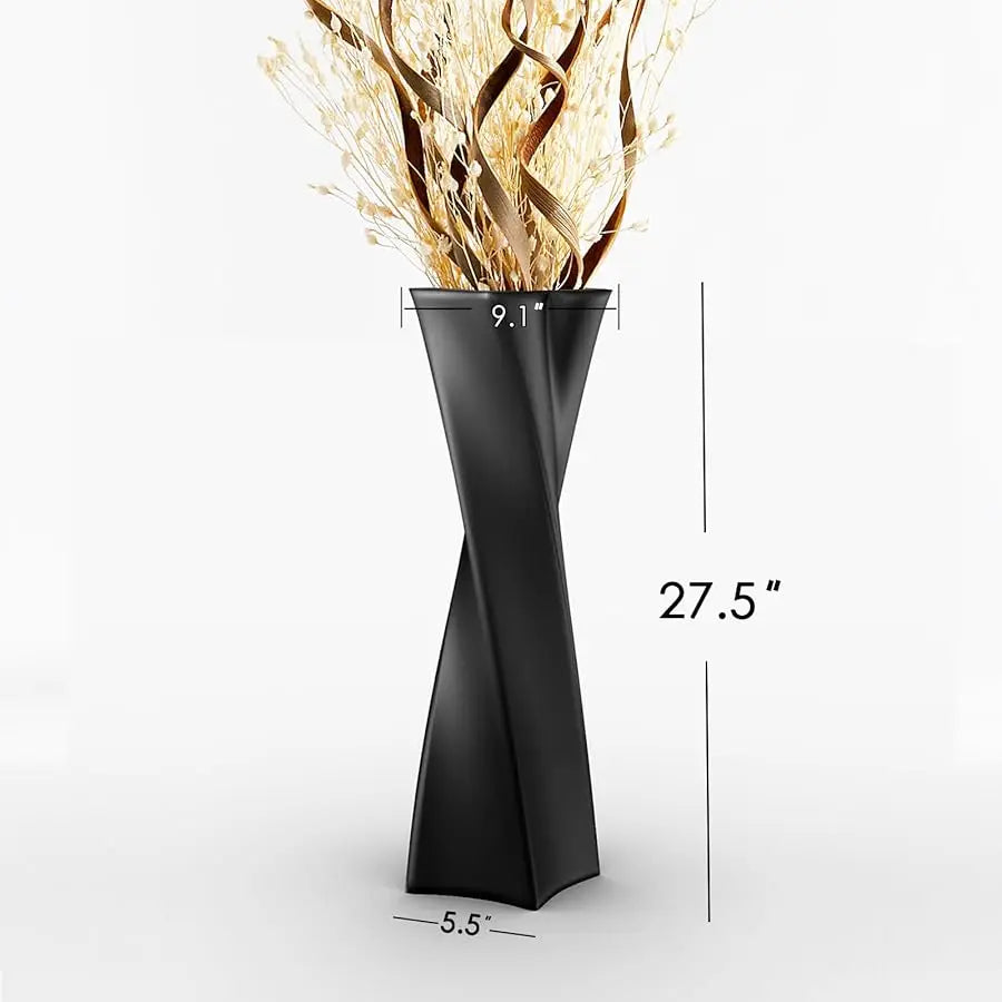 Black Tall Floor Vase 27.5in Resin Black Heart Shaped Vases Perfect for Dry or Faux Flowers Entryway Large Decorative Standing V