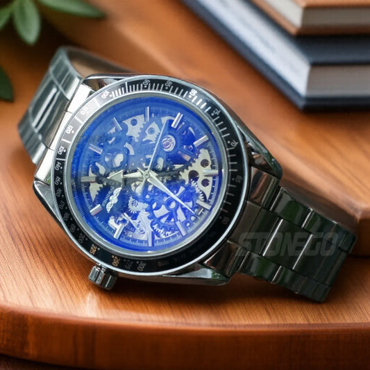 Women’s Automatic Mechanical Skeleton Watch Self-Winding Gold Plated Dress Watch Water Resistant Luxury Timepiece