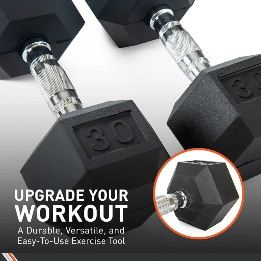 Body Sport Rubber Encased Hex Dumbbell Weight Single Ideal for Home Gym Strength Training Exercises Durable and Non-Slip Design
