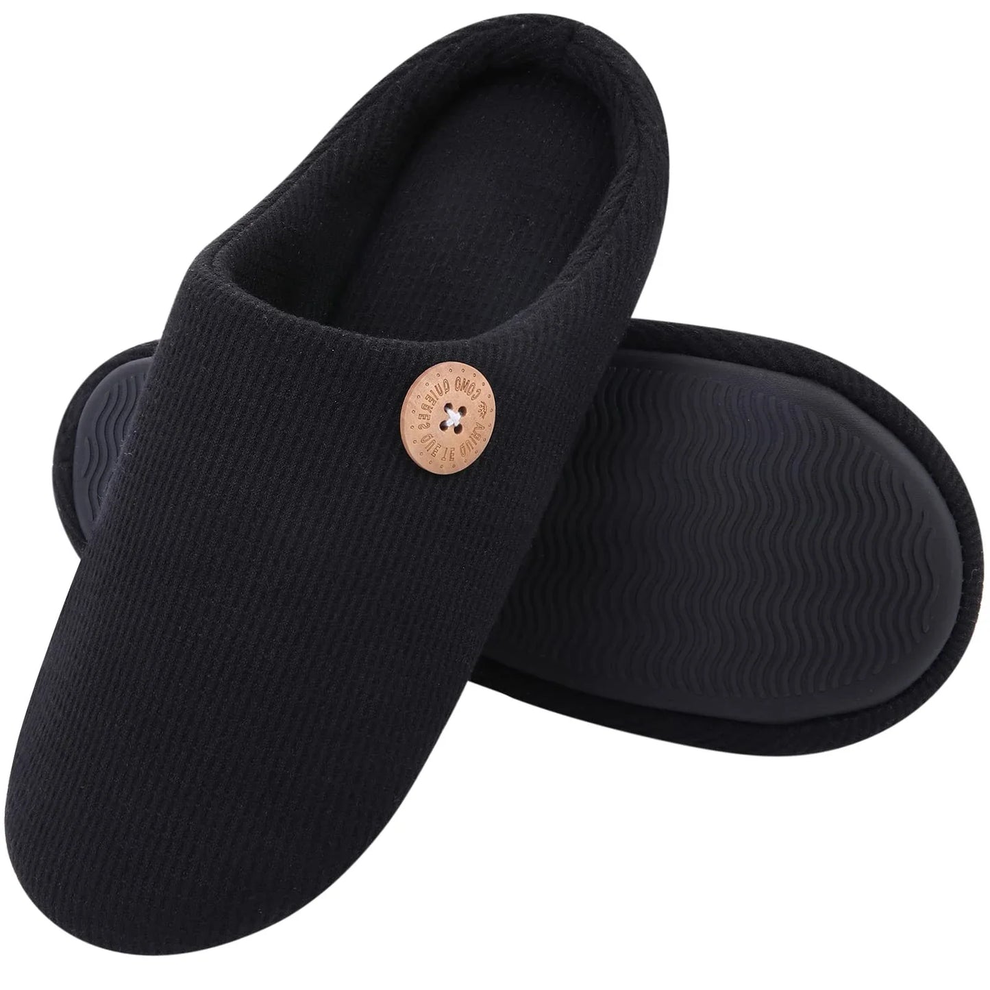 Evshine Men Soft Mules Slippers Non-Slips Cotton Shoes Large Size Flat Slides Men And Women Winter Warm Shoes For Indoor Outdoor