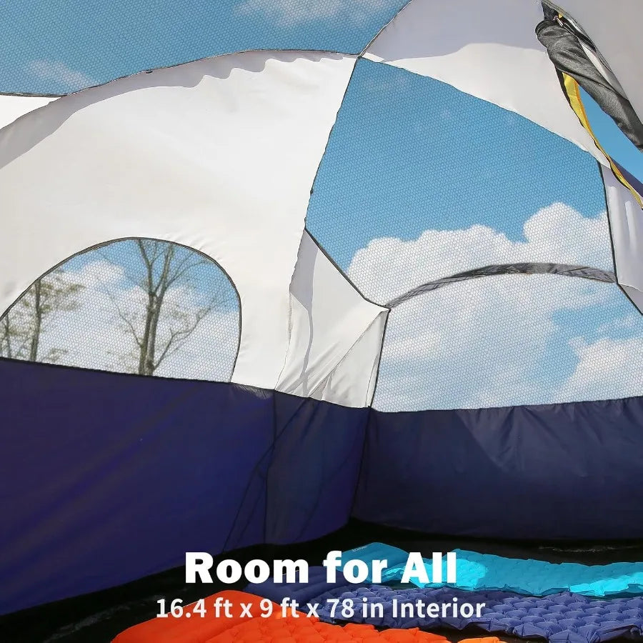 10 12 Person Camping Tent Waterproof Windproof Tent with Rainfly Easy Set up for Outdoor Family Camping Party