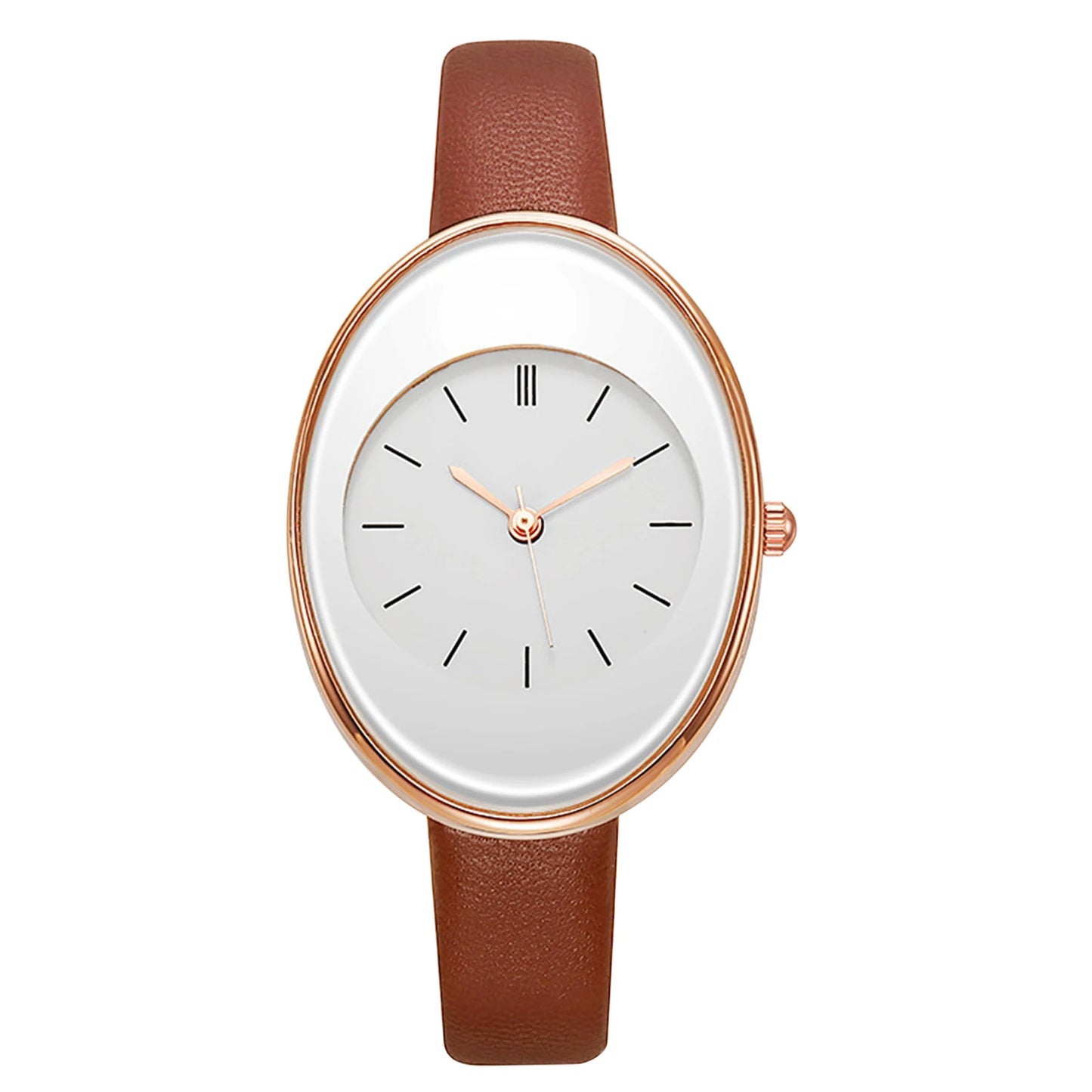 LANCARDO Women Quartz Oval Leather Ultra-thin Watch Strip Scale Women's Exquisite Fashion Watch Anniversary Valentine's Day Gift